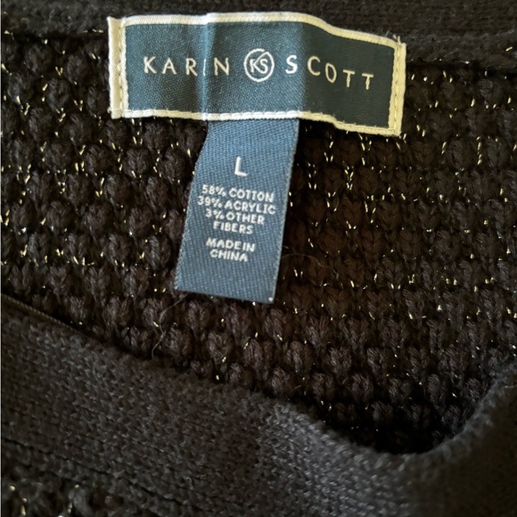 Vintage Karen Scott Black Women’s Blouse Size Large - Picture 12 of 14